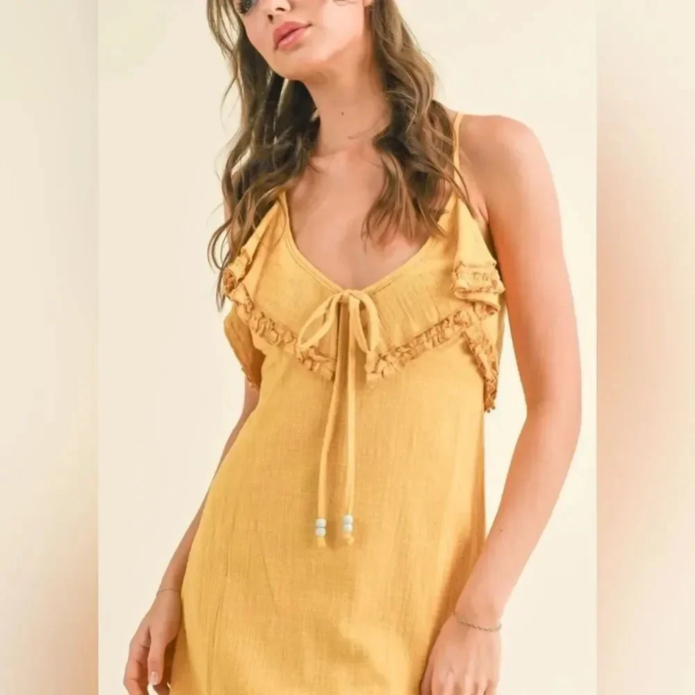 Free People Forever Love Orange Mini Dress Size Large
